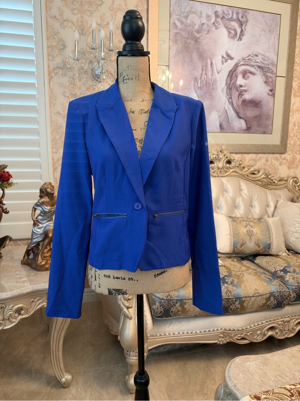 Material Girl Royal Blue Single-Button Blazer